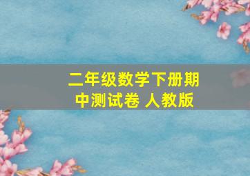 二年级数学下册期中测试卷 人教版